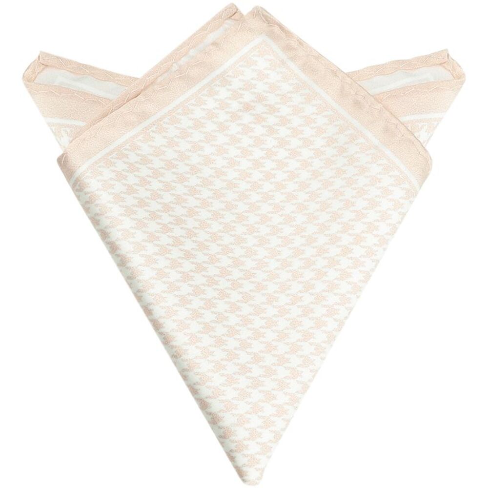 Houndstooth Handkerchiefs Self-Fold Pocket Square for Suit Formal Champagne
